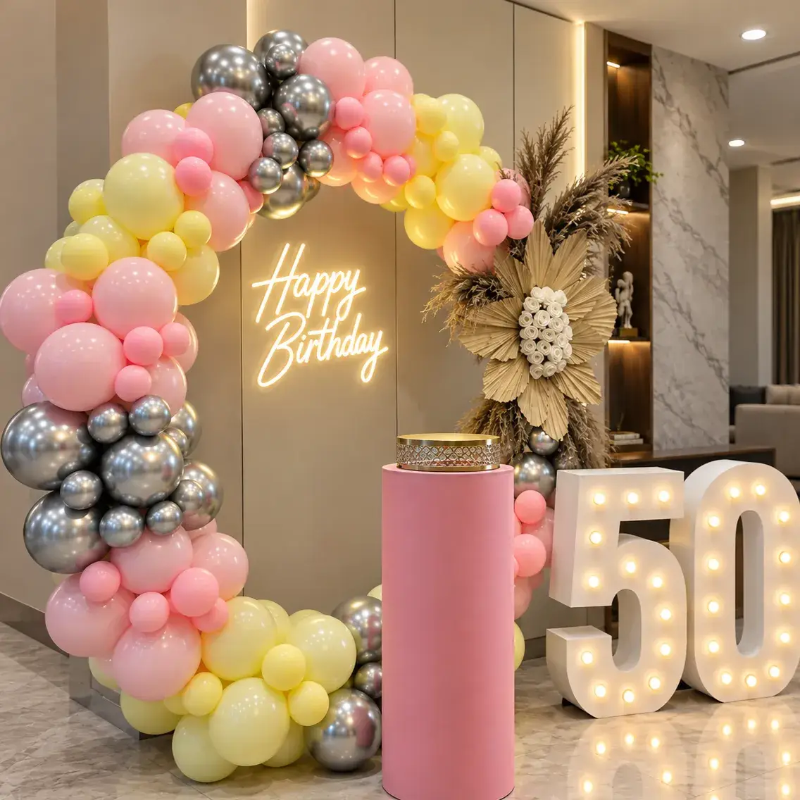50th Surprise Birthday Ring Setup