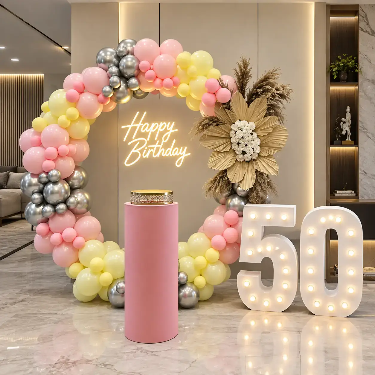 50th Surprise Birthday Ring Setup