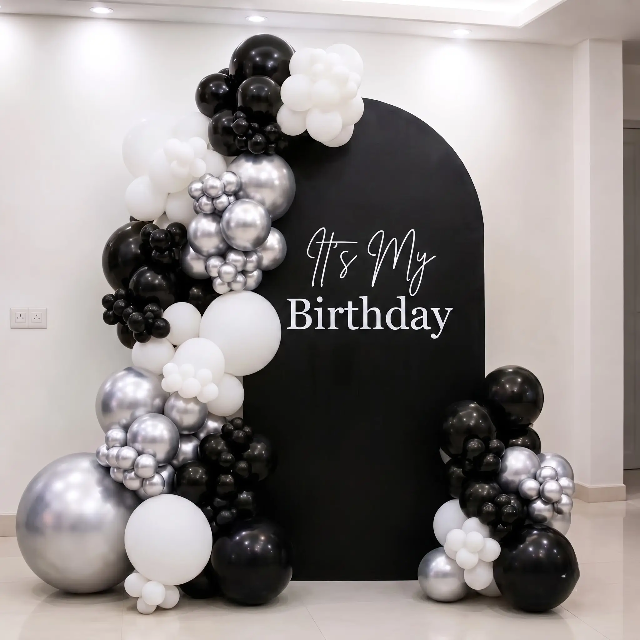 Black & White Birthday Setup at Home