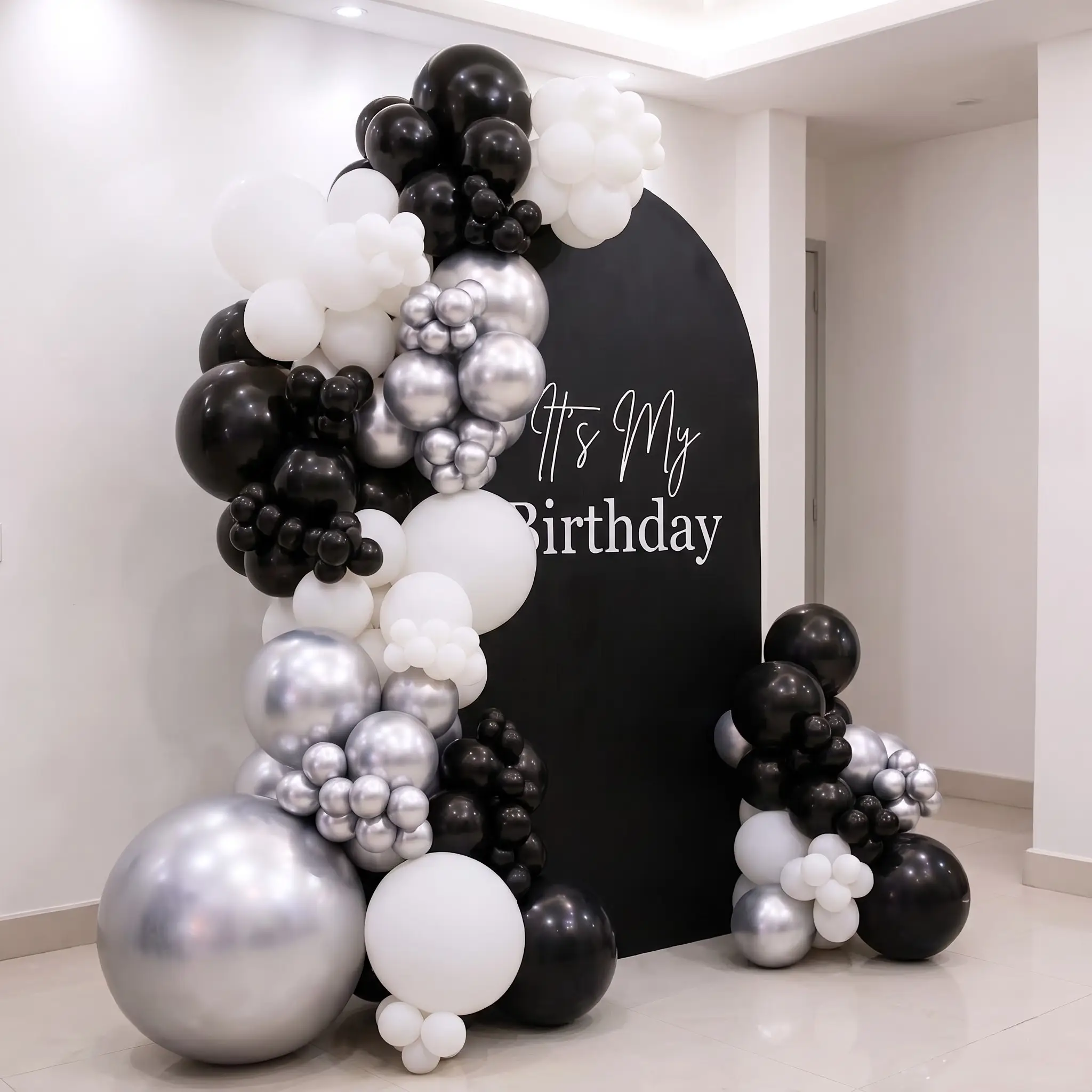 Png jpeg — Black & White Birthday Setup at Home