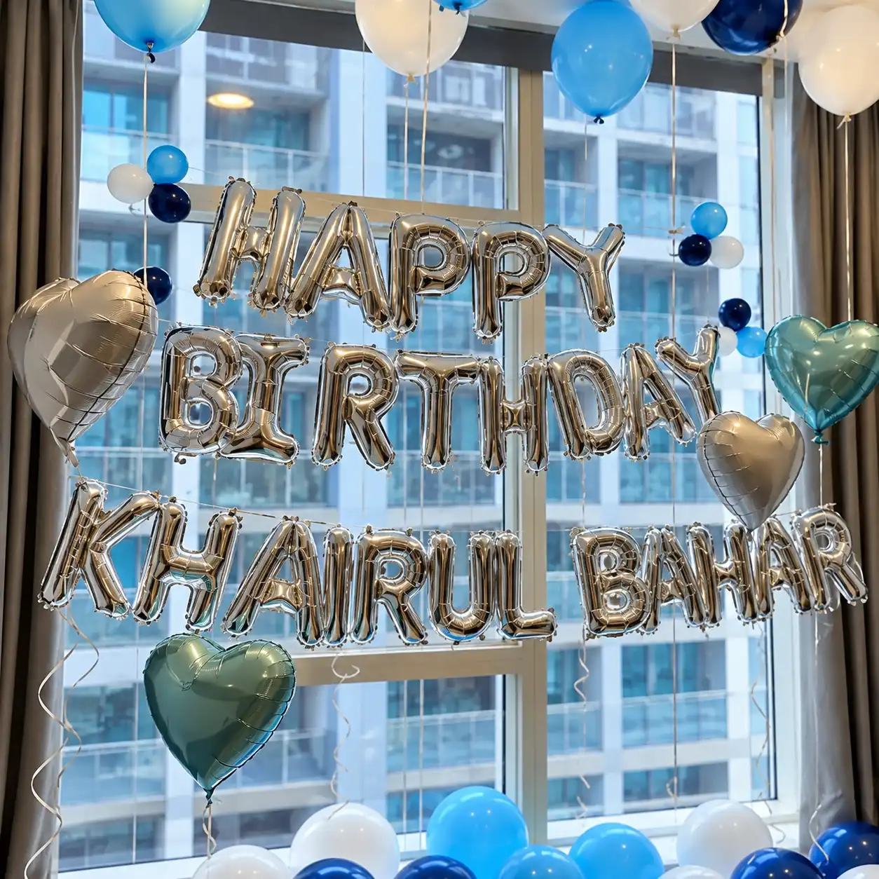 Blue Bliss Birthday Decoration