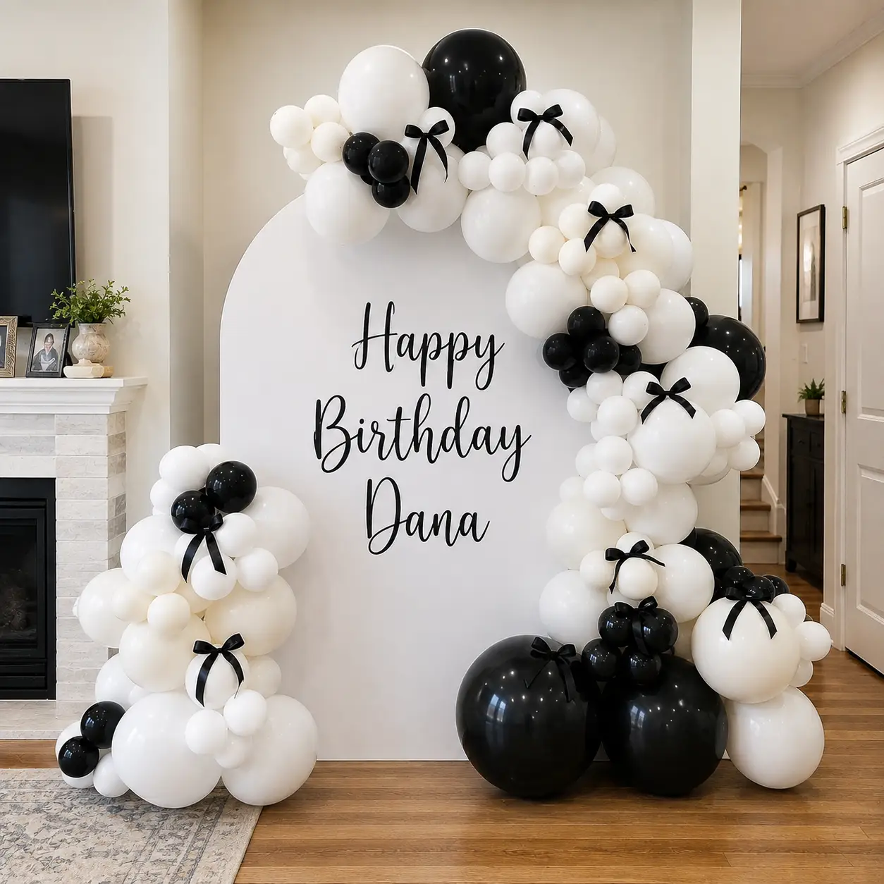 Elegant Black and White Balloon Setup