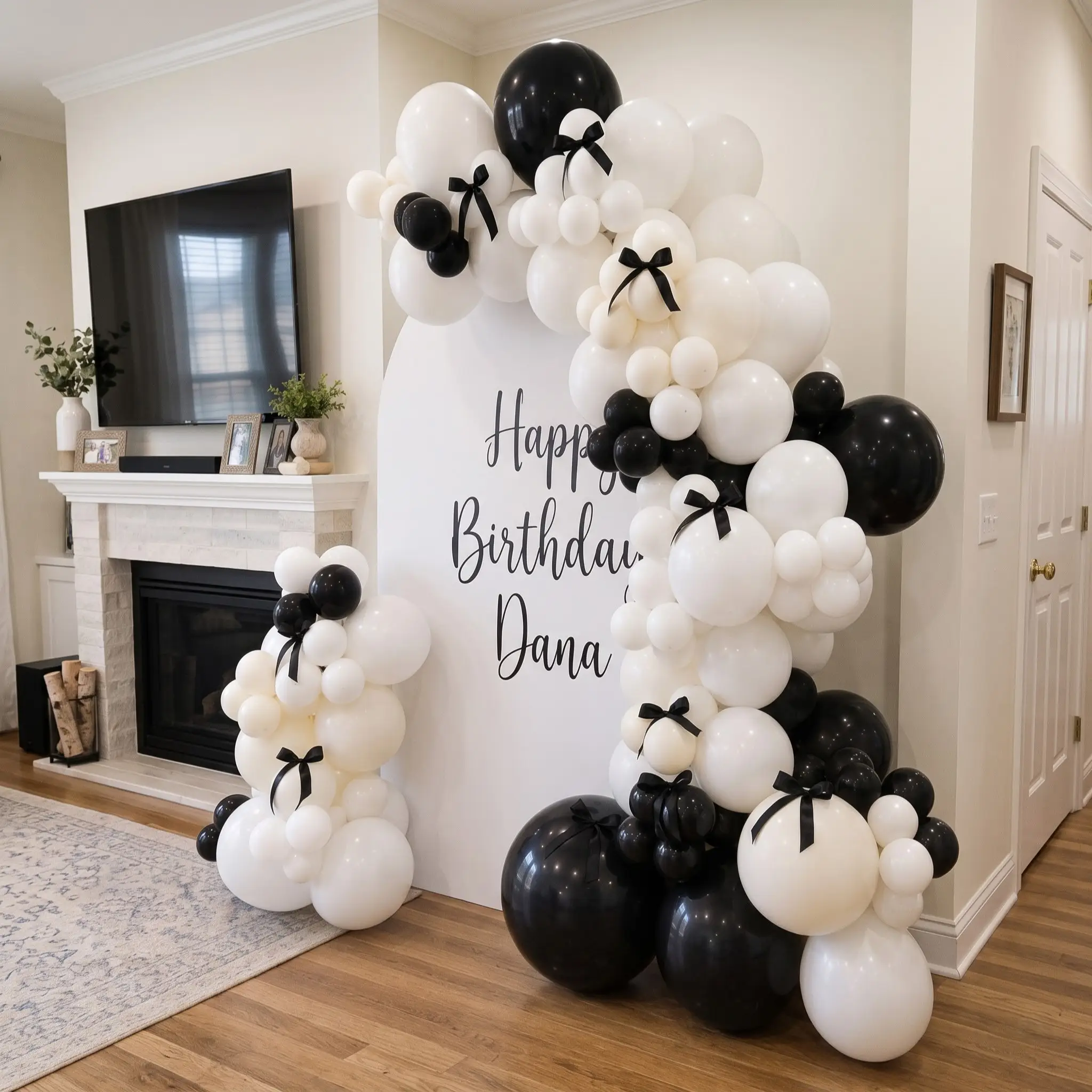 Elegant Black and White Balloon Setup