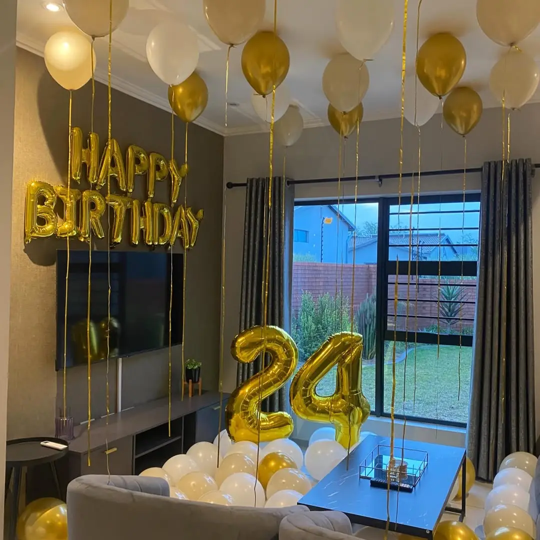 gold birthday decoration in dubai