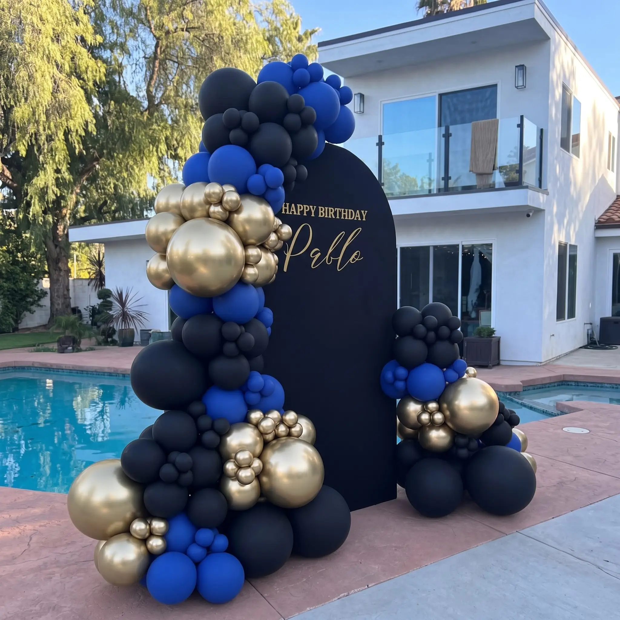 Premium Black Blue Balloon Decoration