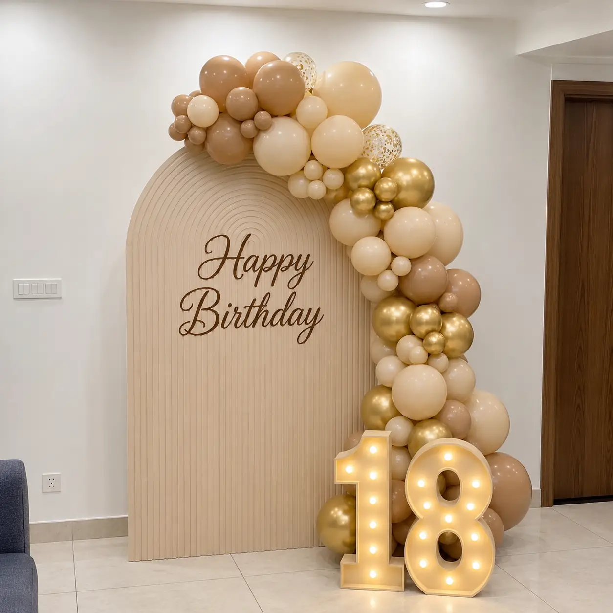 Stylish 18th Balloon Backdrop Decoration