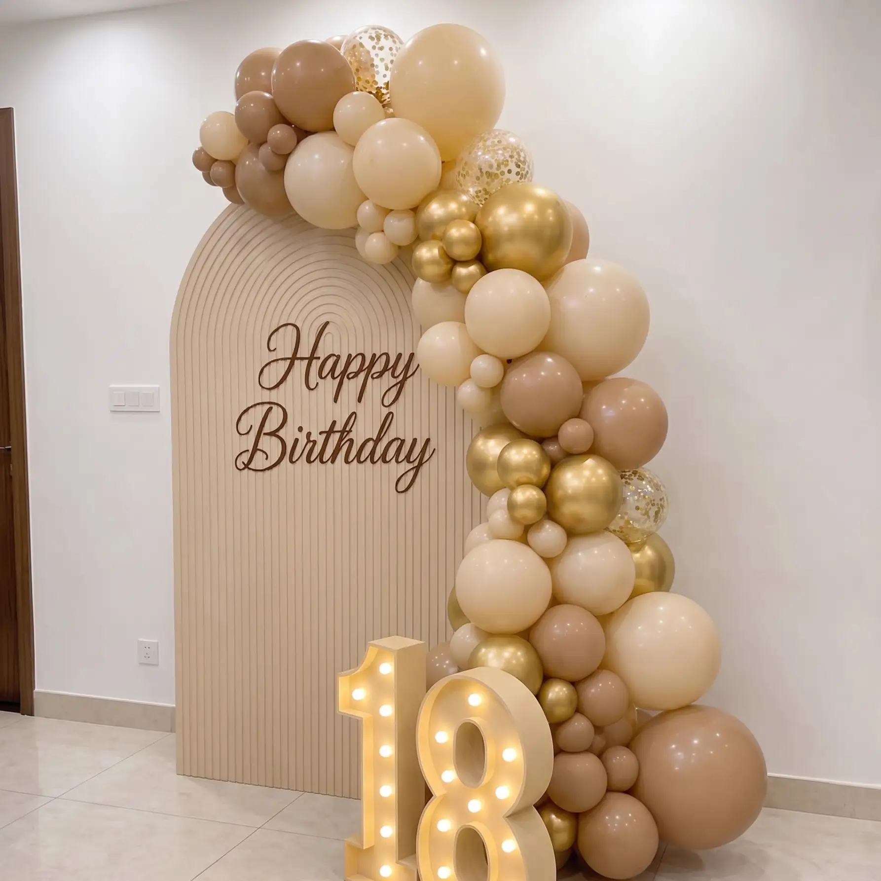 Stylish 18th Balloon Backdrop Decoration