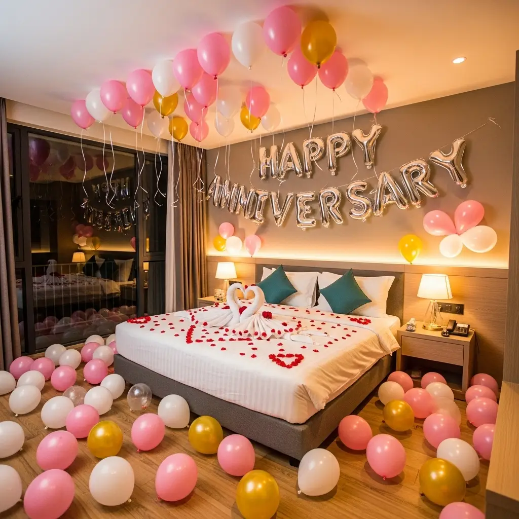 Happy Anniversary Room Decoration