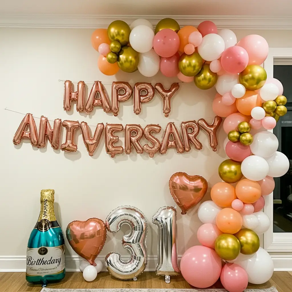 Pastel Anniversary Room Setup
