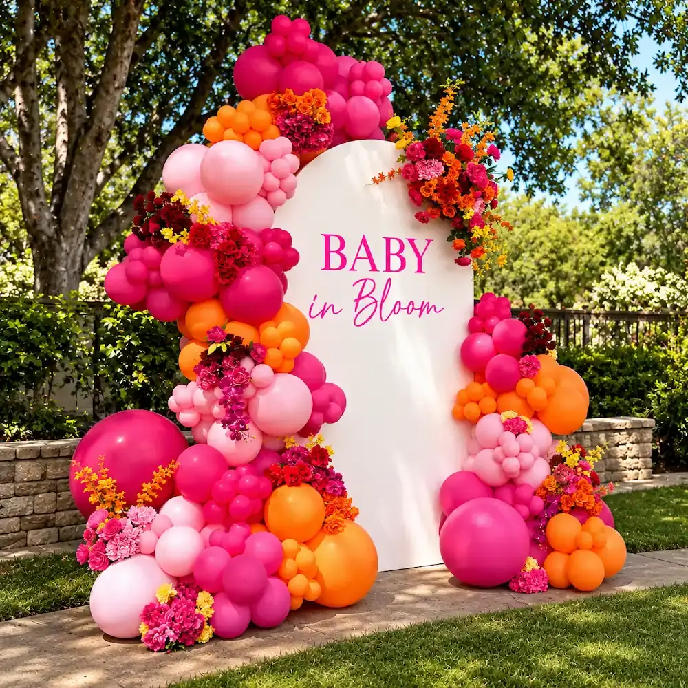 Baby in Bloom Backdrop Decor