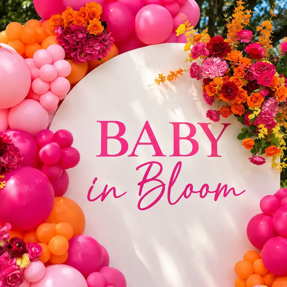 Baby in Bloom Backdrop Decor