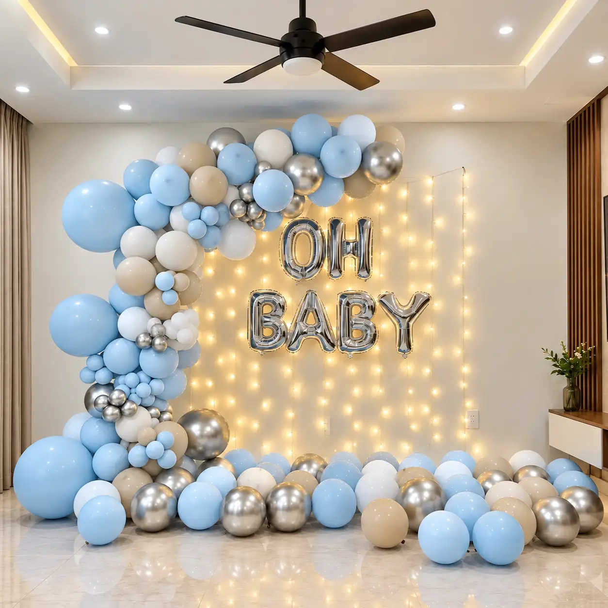 Elegant Oh Baby Balloon Decoration