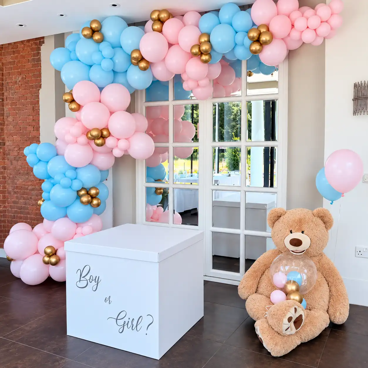 Pastel Gender Reveal Balloon Arch