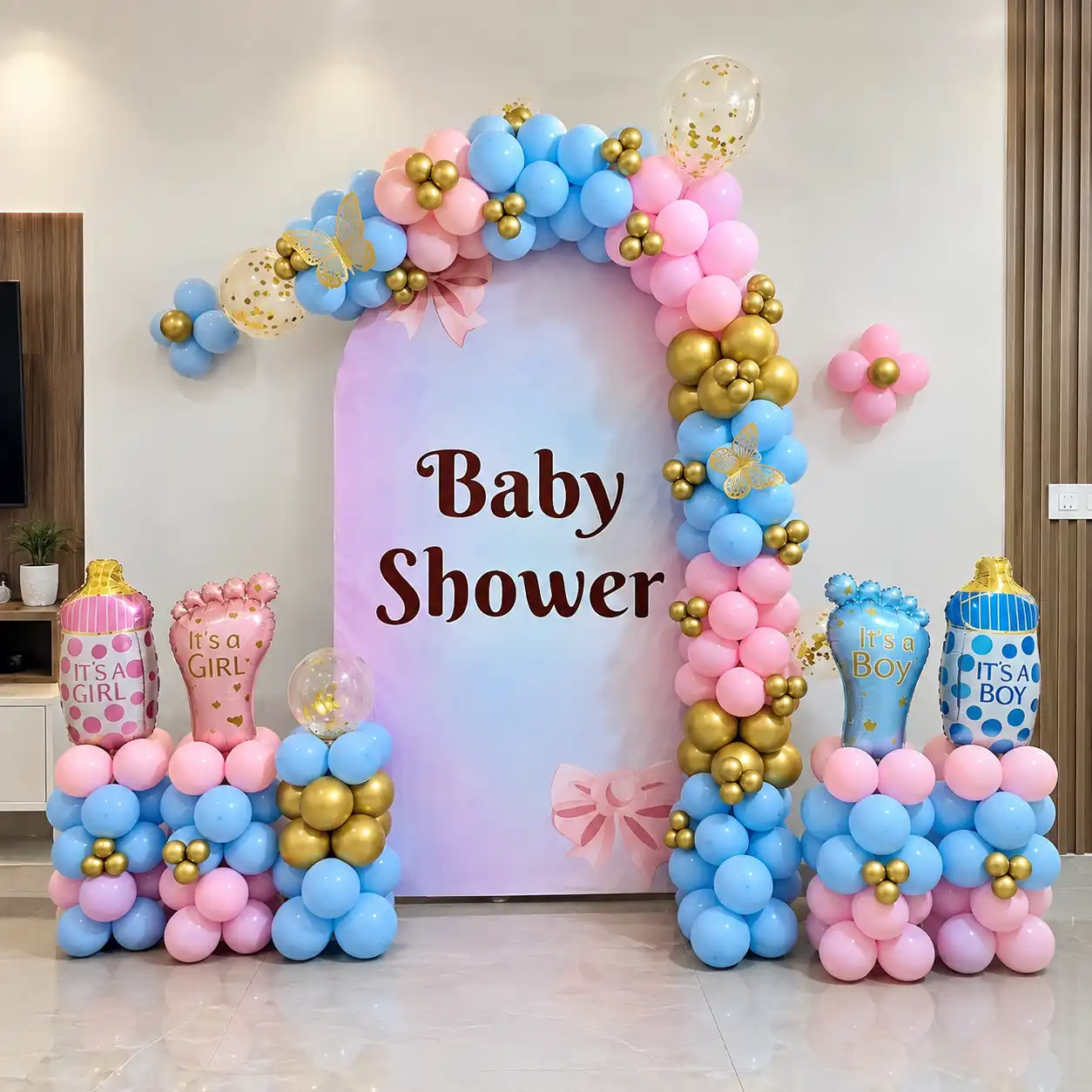 Premium Baby Shower Balloon Decoration Setup