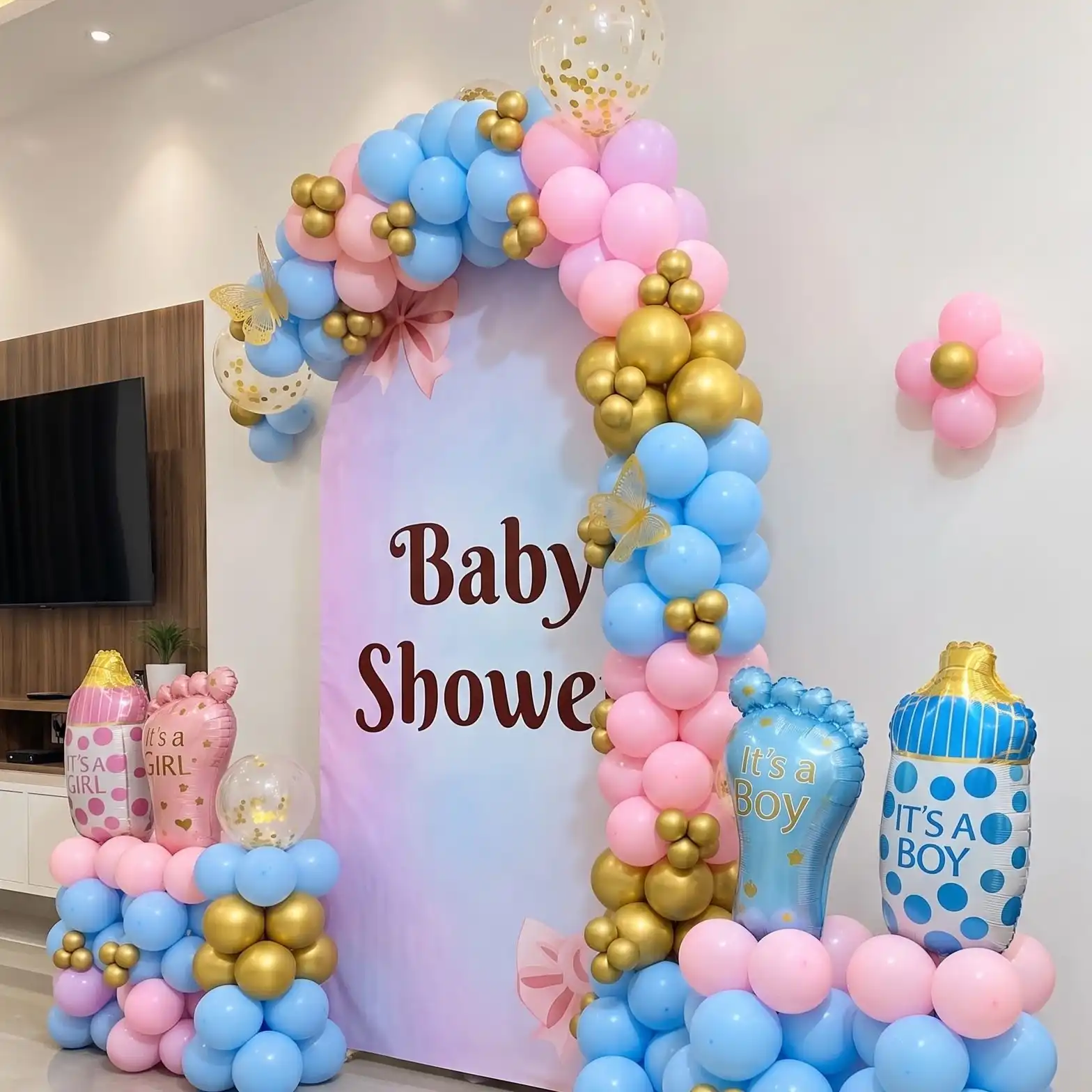 Premium Baby Shower Balloon Decoration Setup