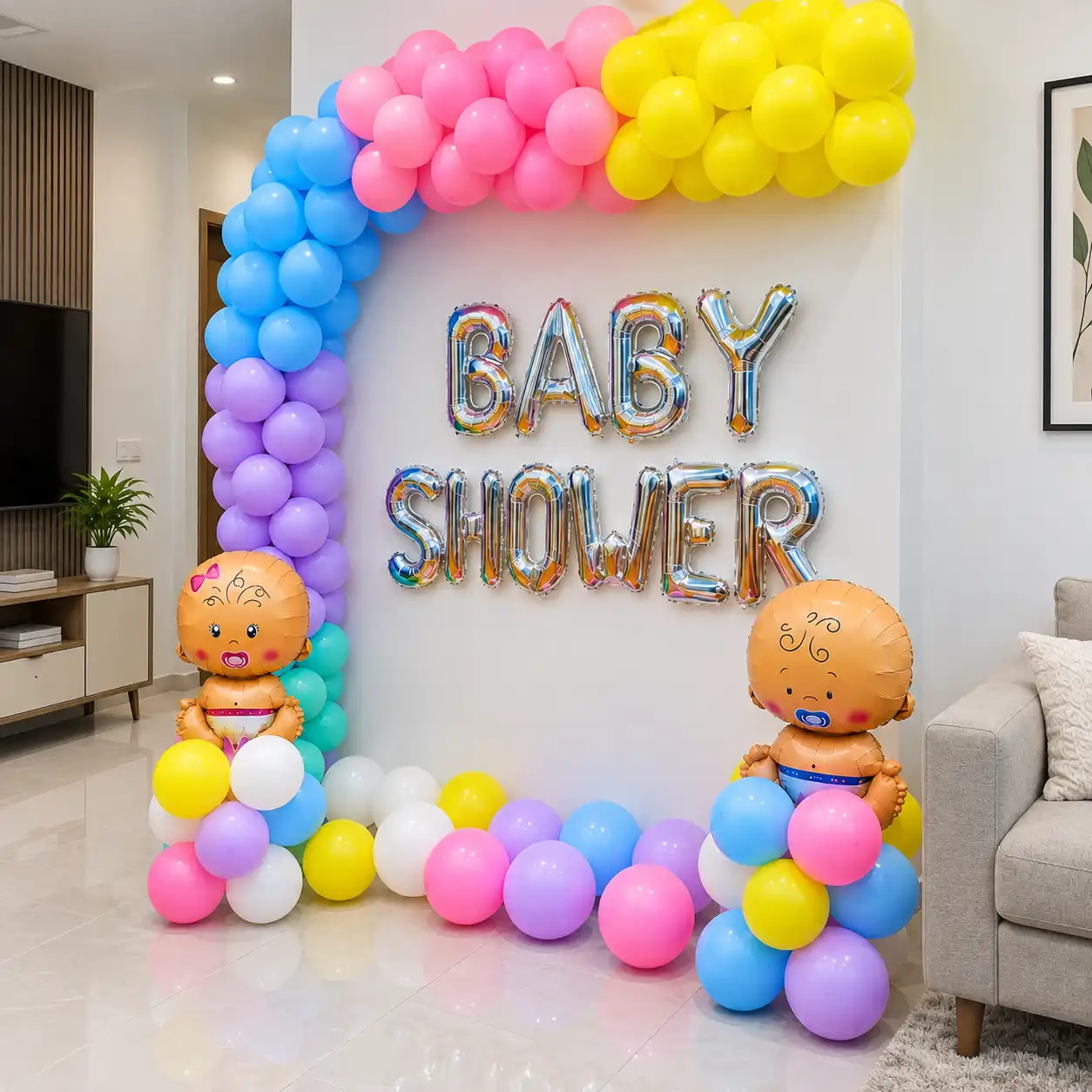 Simple Balloon Arch for Baby Shower
