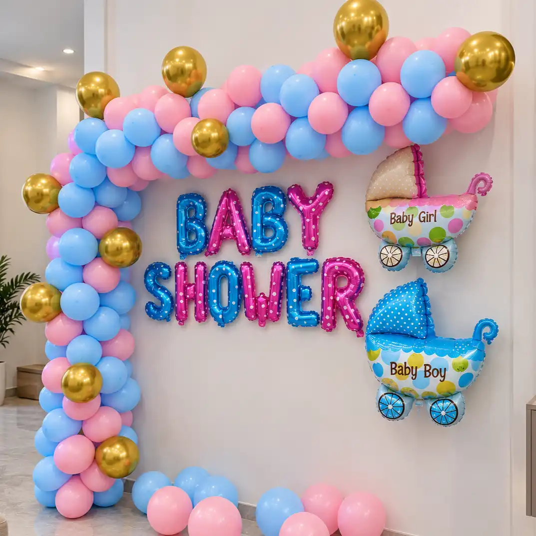Simple Pink & Blue Theme Baby Shower Setup