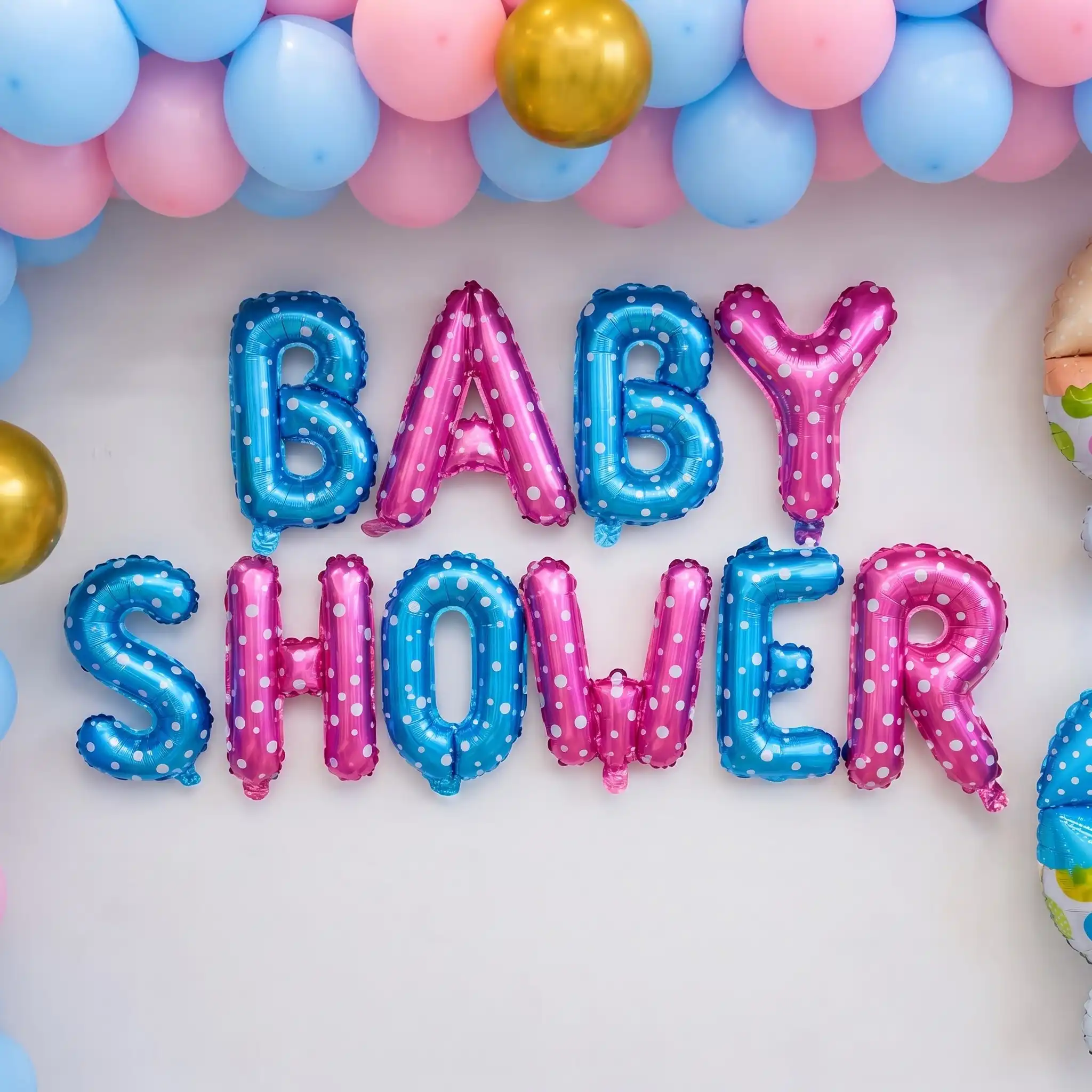 Simple Pink & Blue Theme Baby Shower Setup