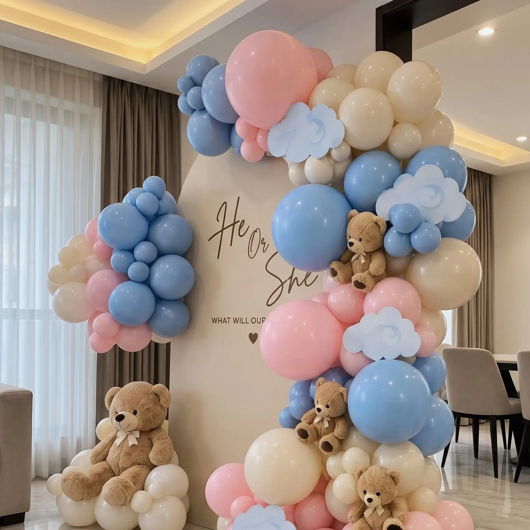 Aeb bbd png — Teddy Theme Baby Shower Balloon Decoration