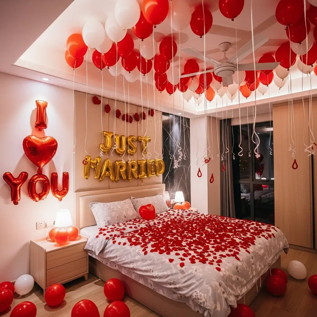 Classic Red & White Love Room Decor