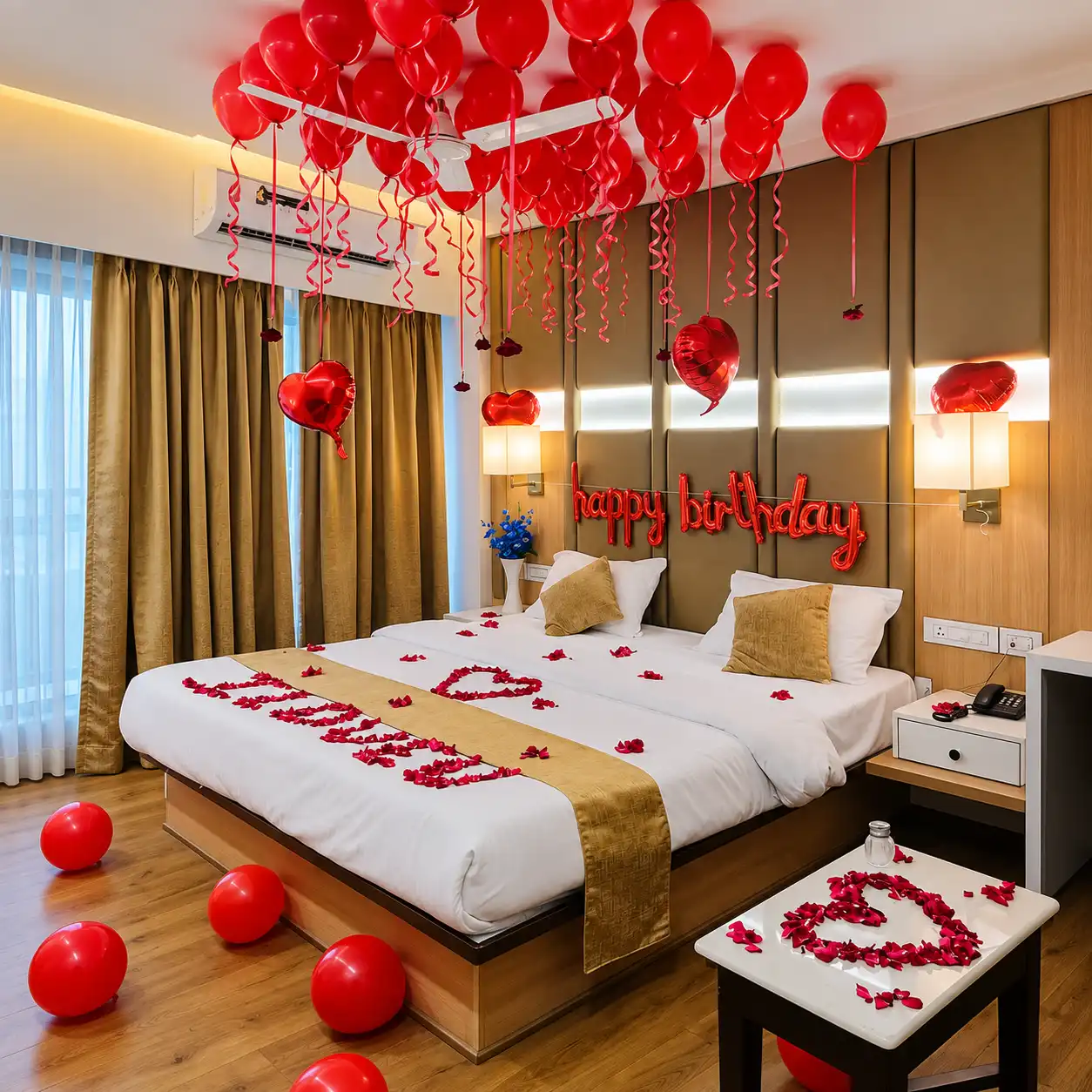 Romantic Birthday Room Decoration in Abu Dhabi