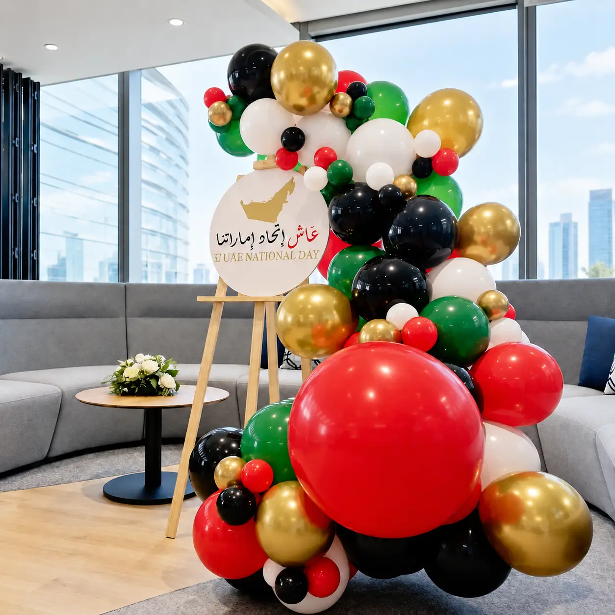 Office Indoor Decor for UAE National Day