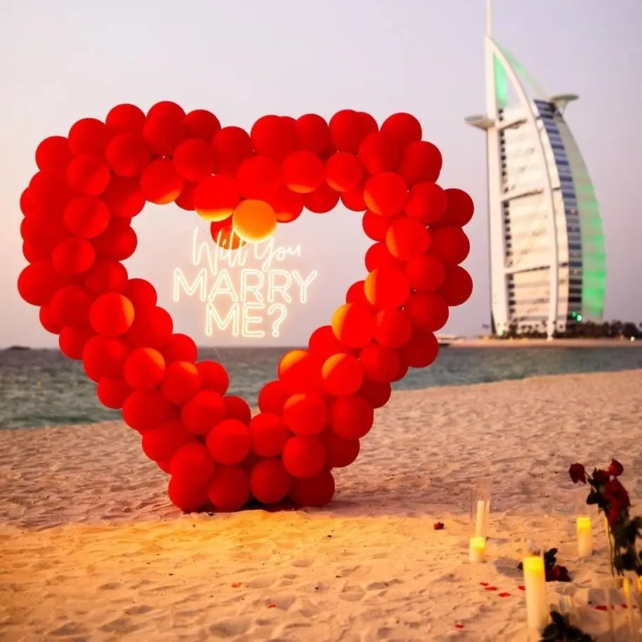 Balloon Heart Propose Setup 