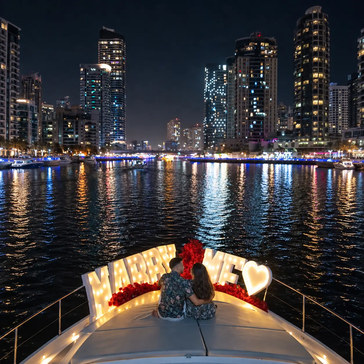 Romantic Yacht Proposal Decoration