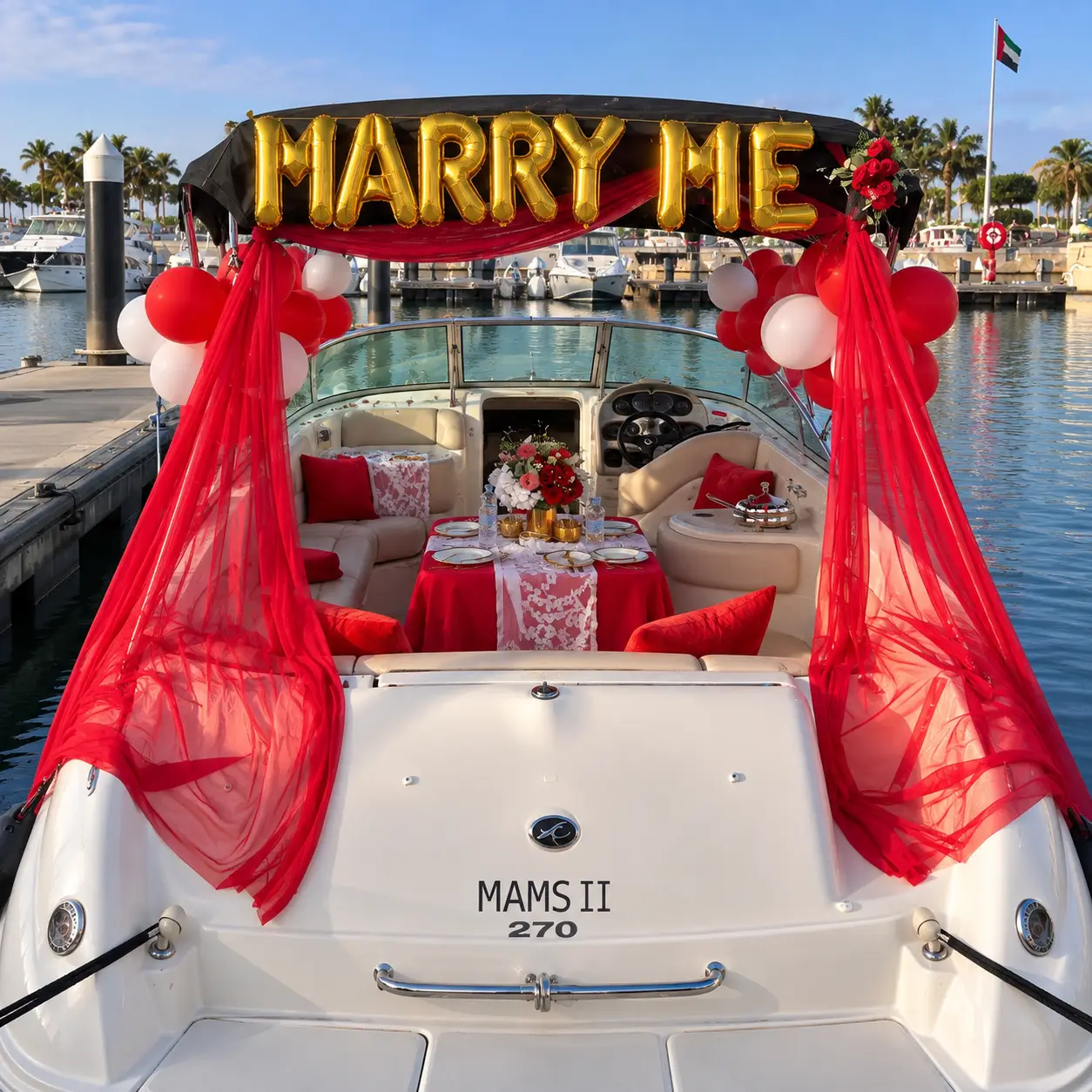 Romantic Yacht Proposal Decoration