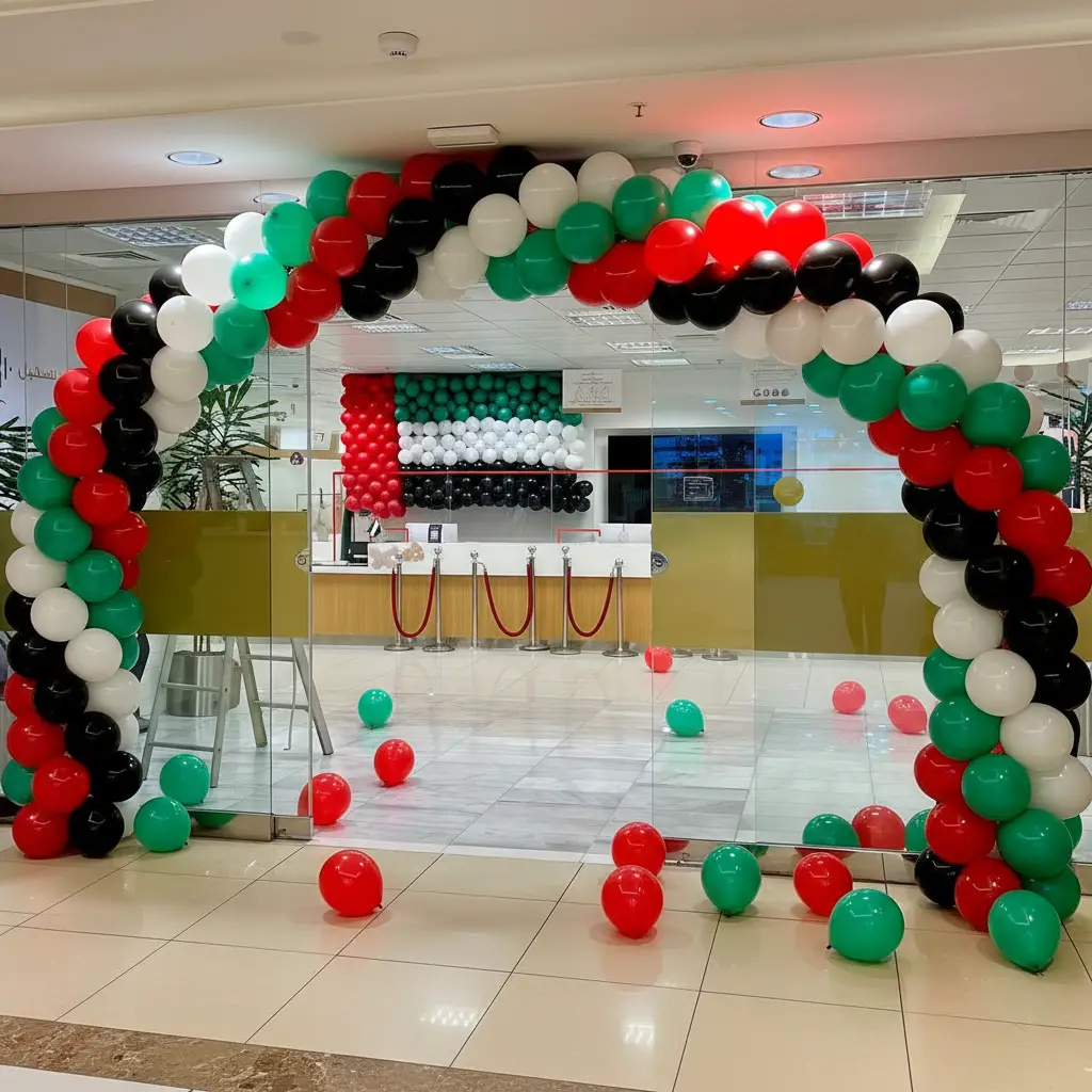 Balloon Arch and Flag Decoration UAE