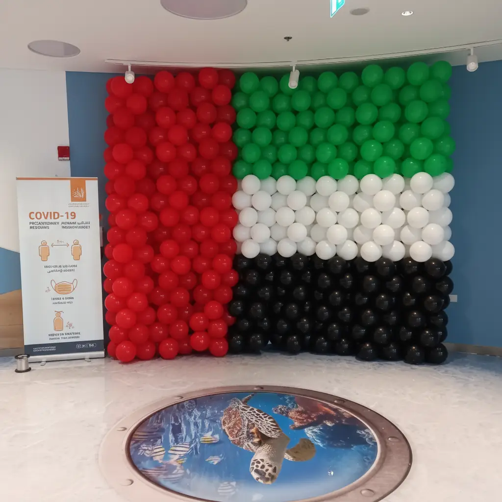 Indoor Balloon Setup for UAE National Day