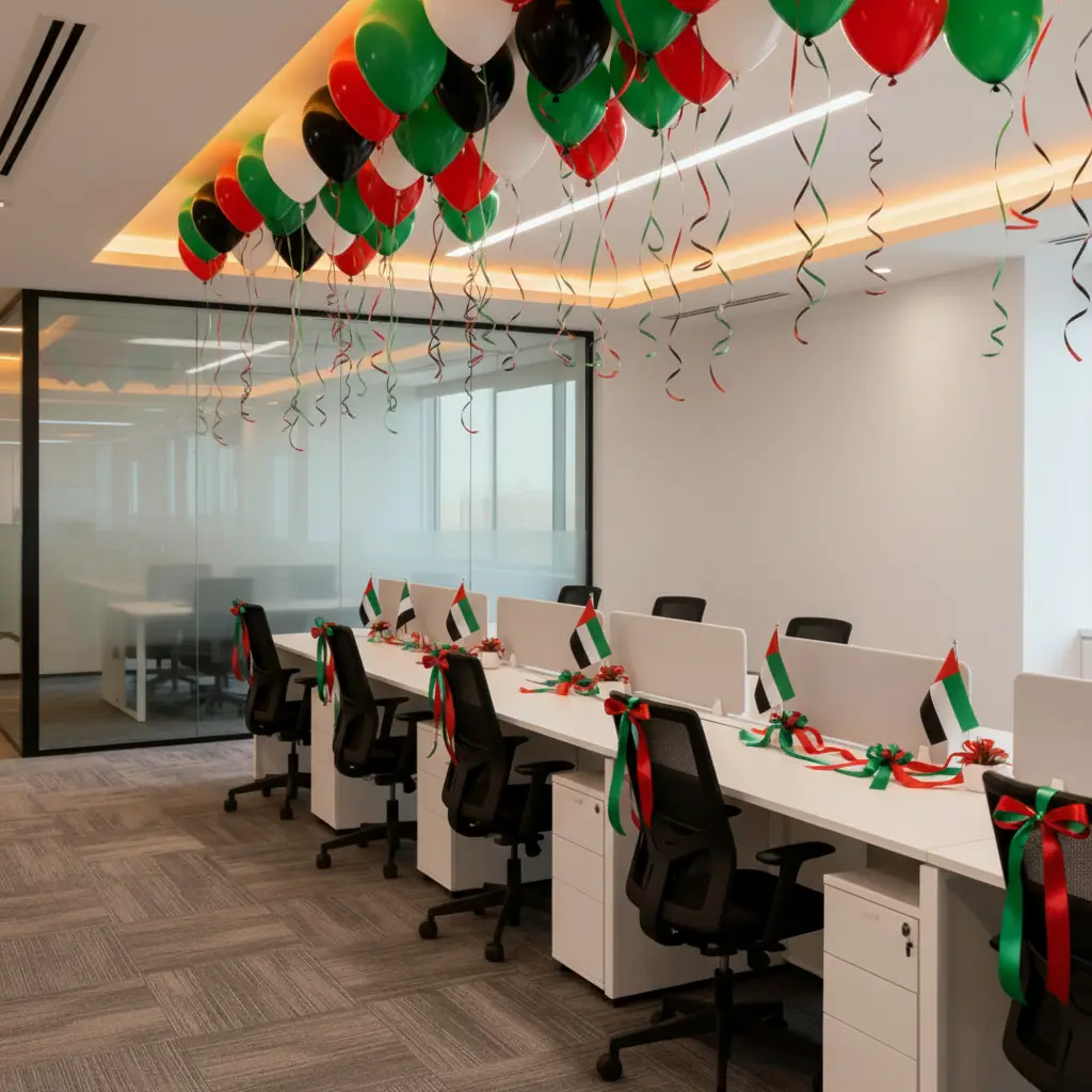 Abu Dhabi National Day Office Space Decor