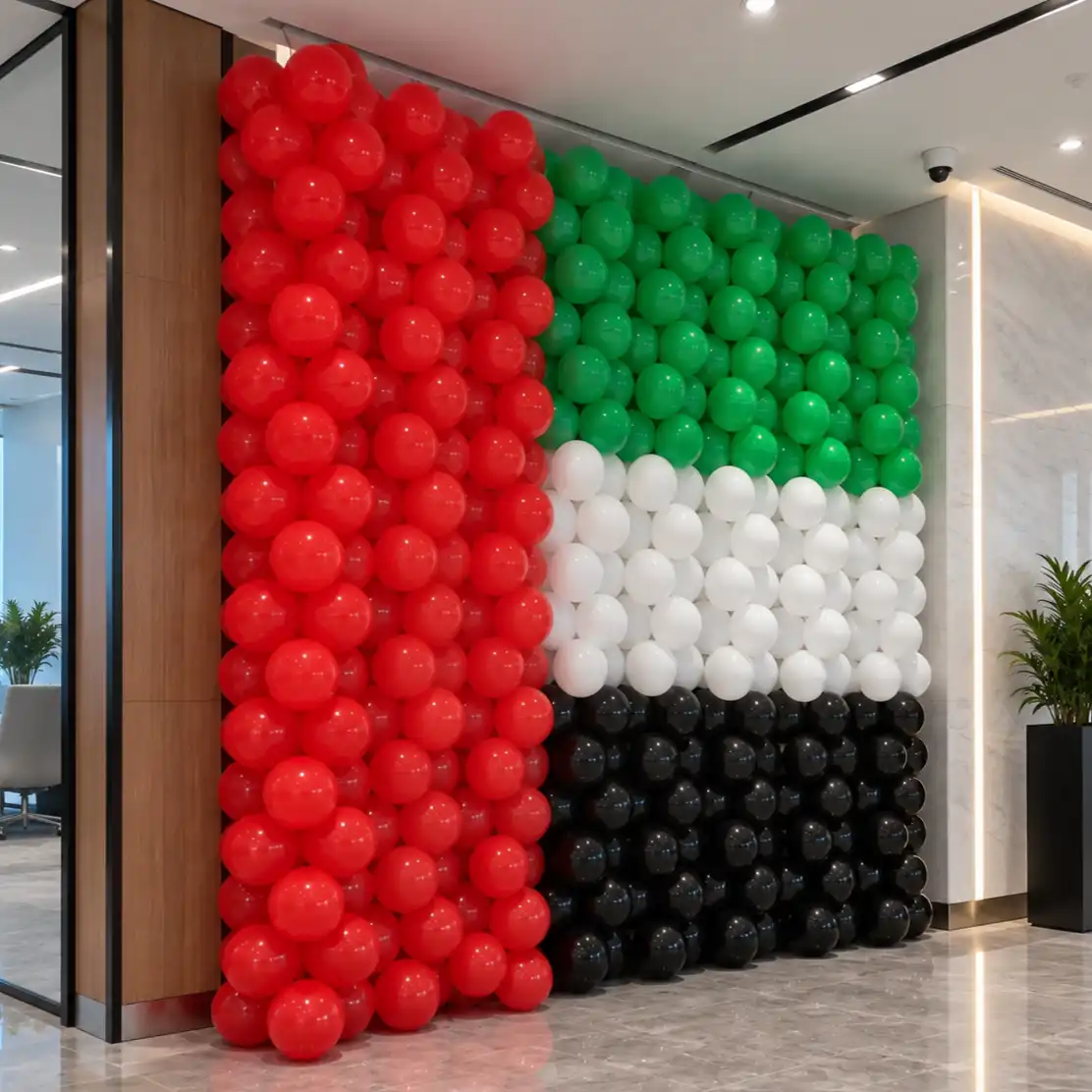 Indoor Balloon Setup for UAE National Day