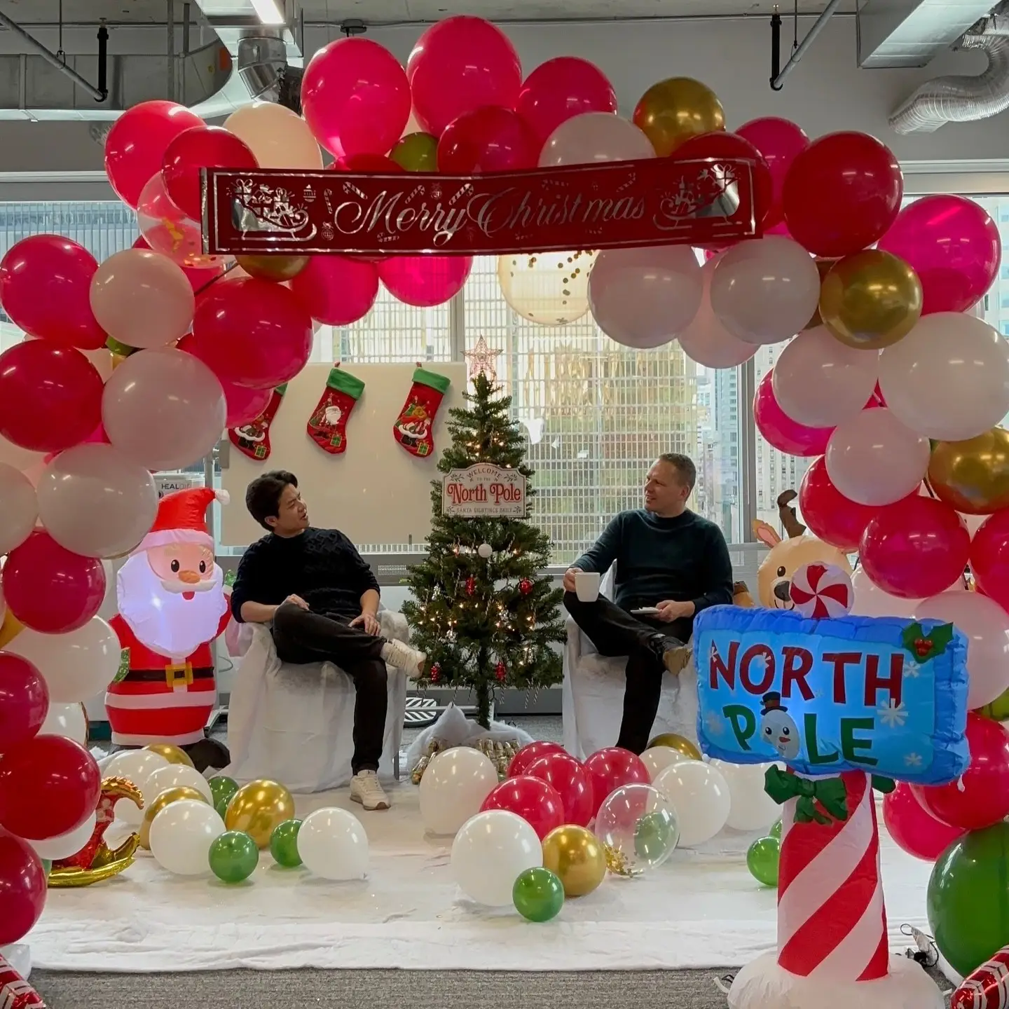 Christmas Day Office Balloon Setup Dubai