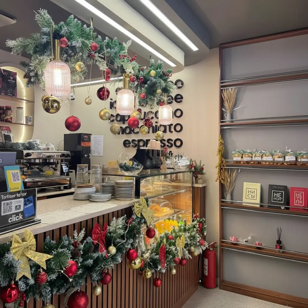 Xmas Charm Cafe Decor