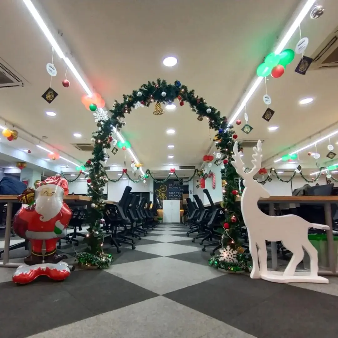 Christmas Eve Office Styling Setup