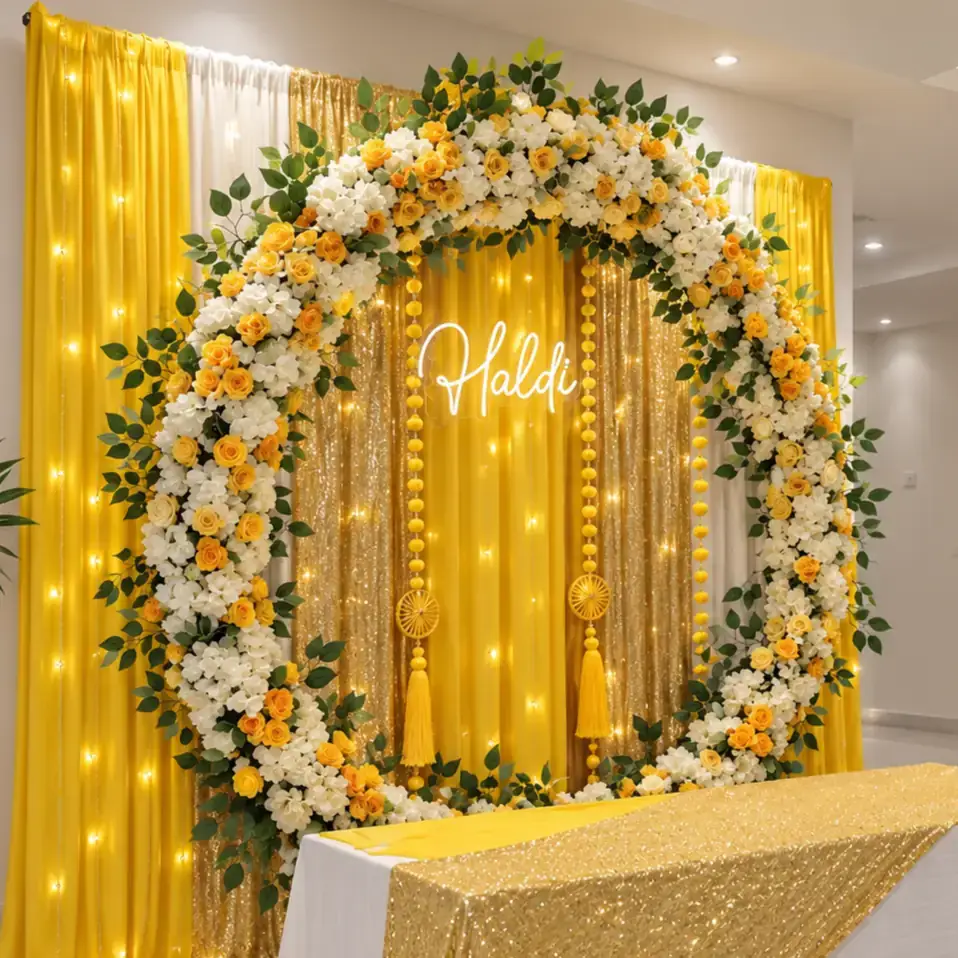 Flower Ring Decoration for Haldi Celebration