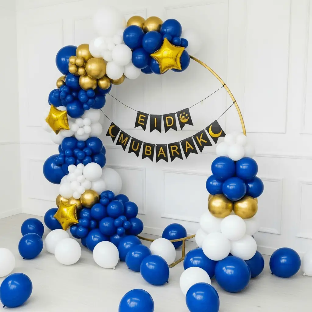 Eid Mubarak Home Balloon Decoration | Stylish Celebration Setup