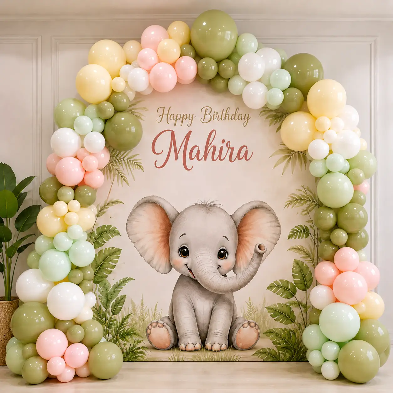 Cute Animal Birthday Backdrop Decor in Abu Dhabi