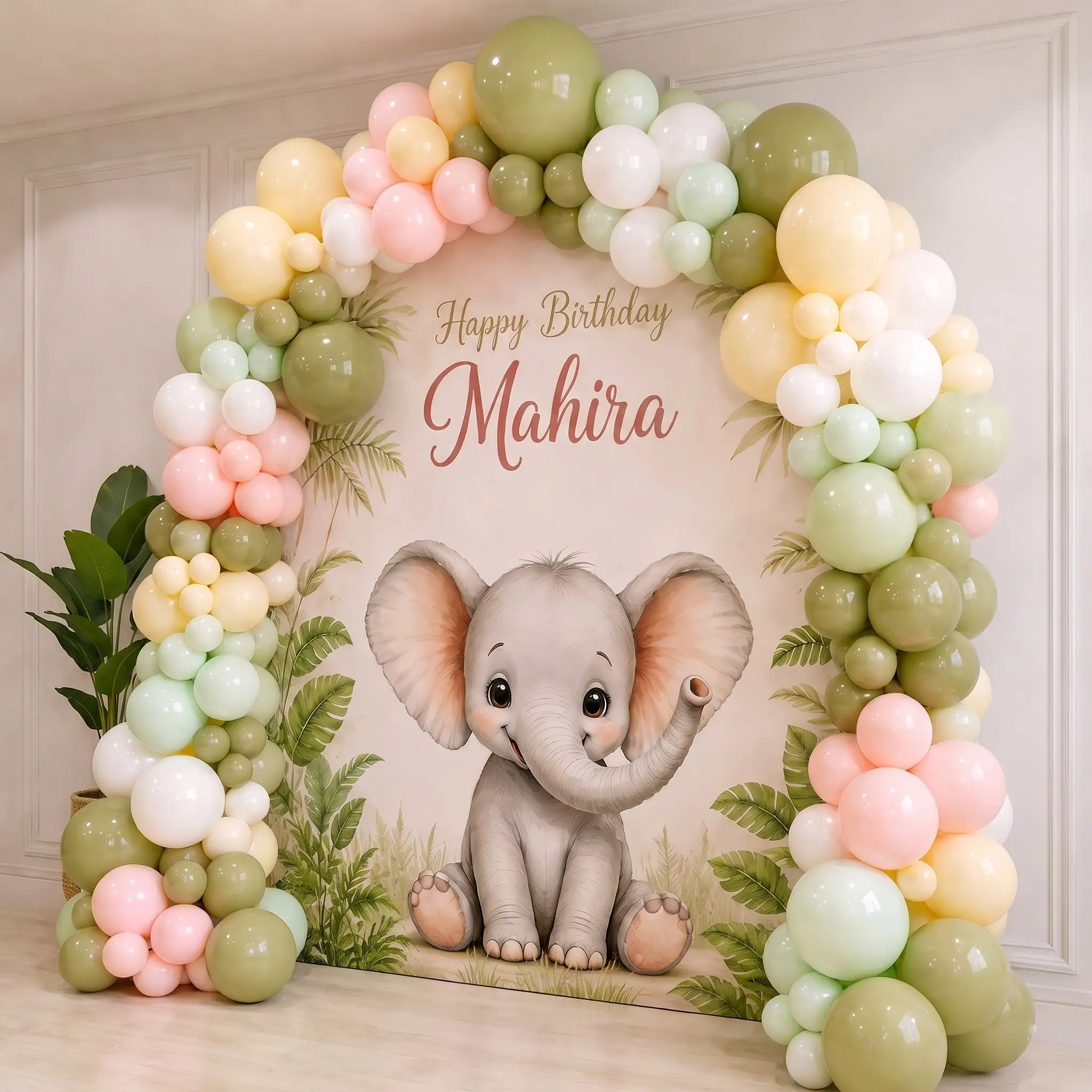 Cute Animal Birthday Backdrop Decor in Abu Dhabi