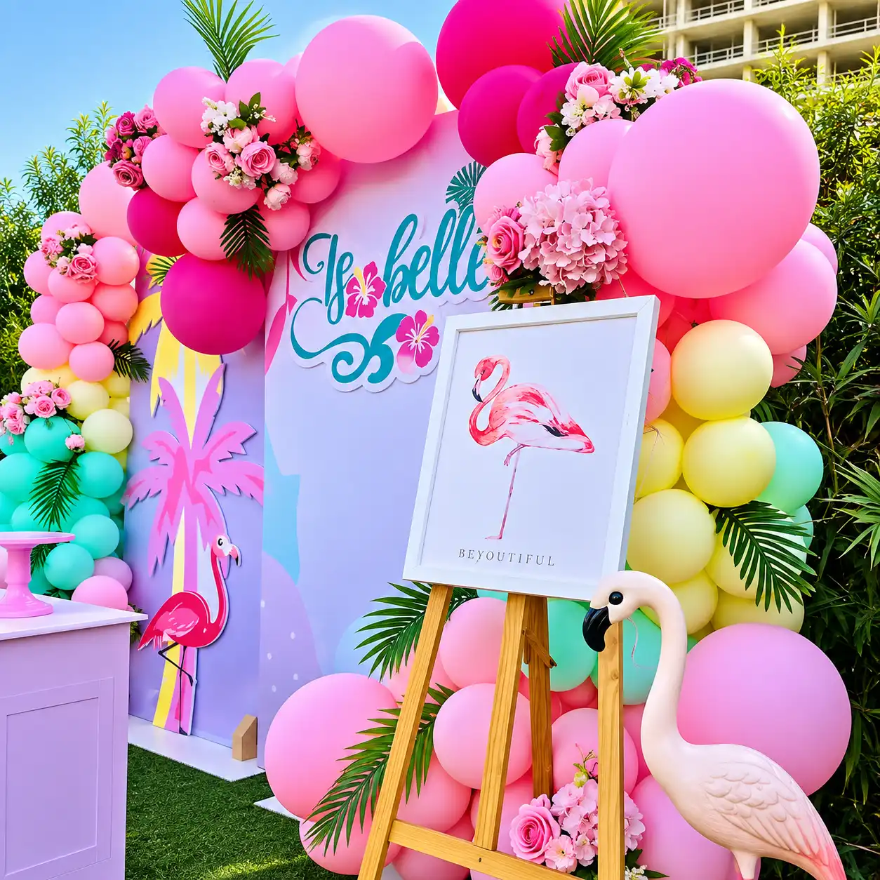 Flamingo Sunset Tropical Birthday