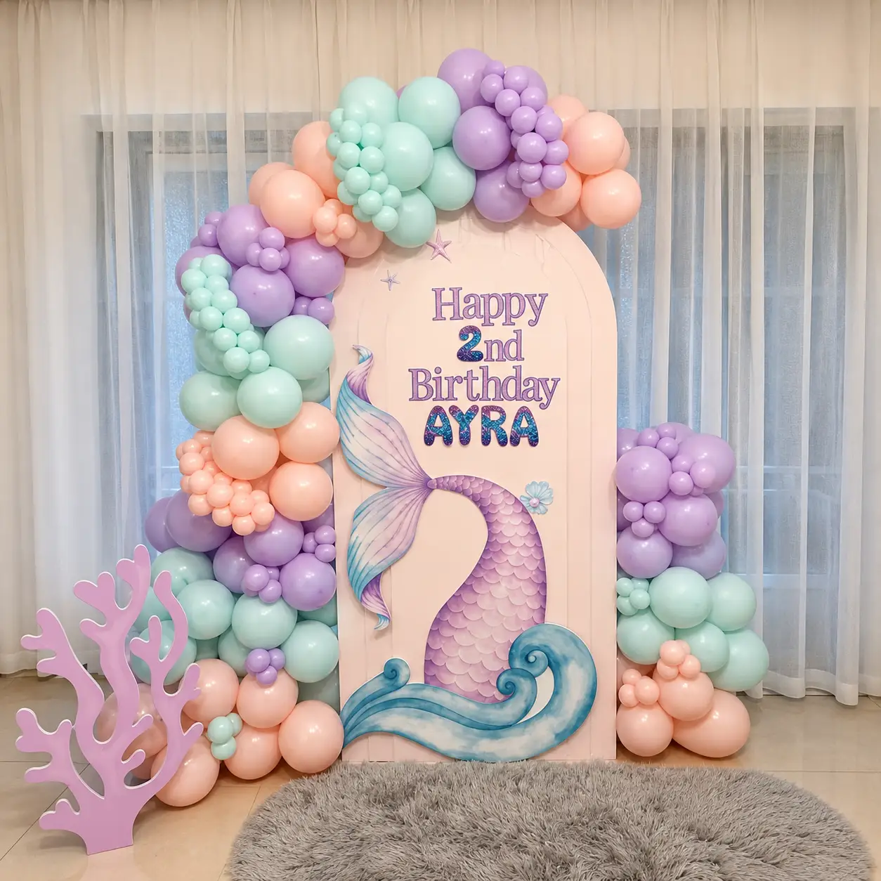 Mermaid Balloon Backdrop