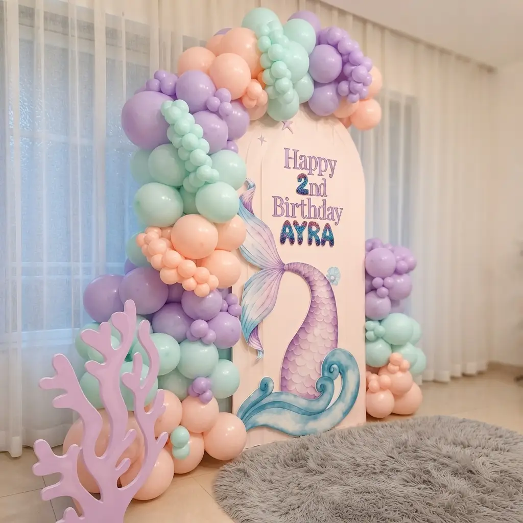 Mermaid Balloon Backdrop