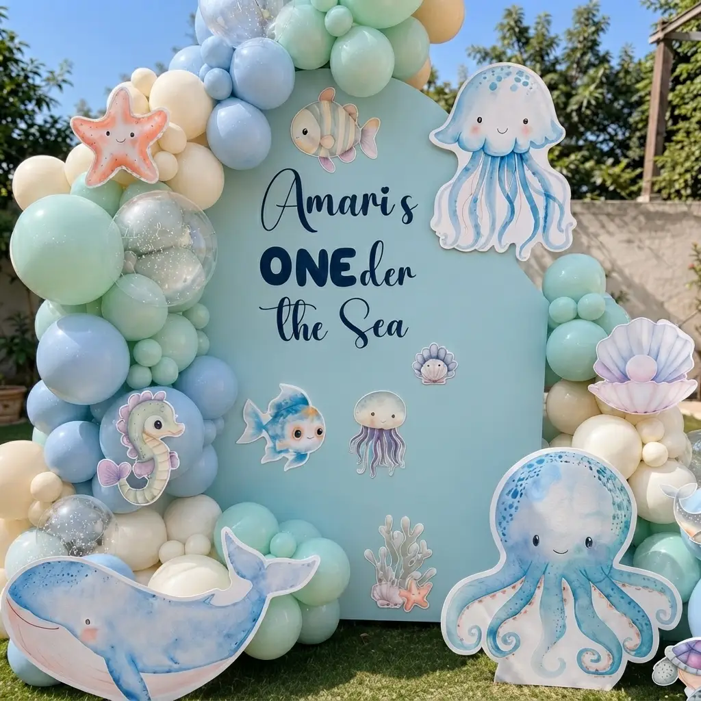 Ocean Theme Birthday Party Setup