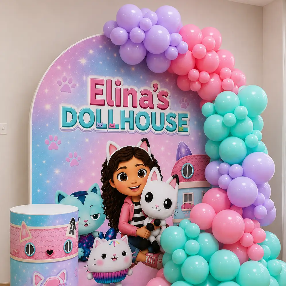 Pastel Dollhouse Birthday Setup