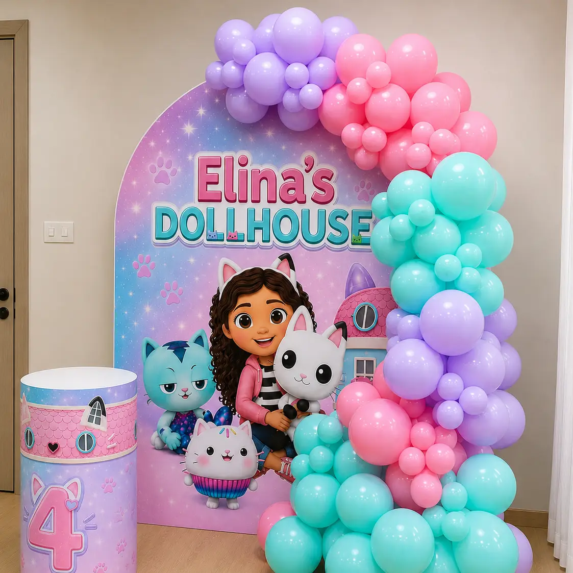 Pastel Dollhouse Birthday Setup