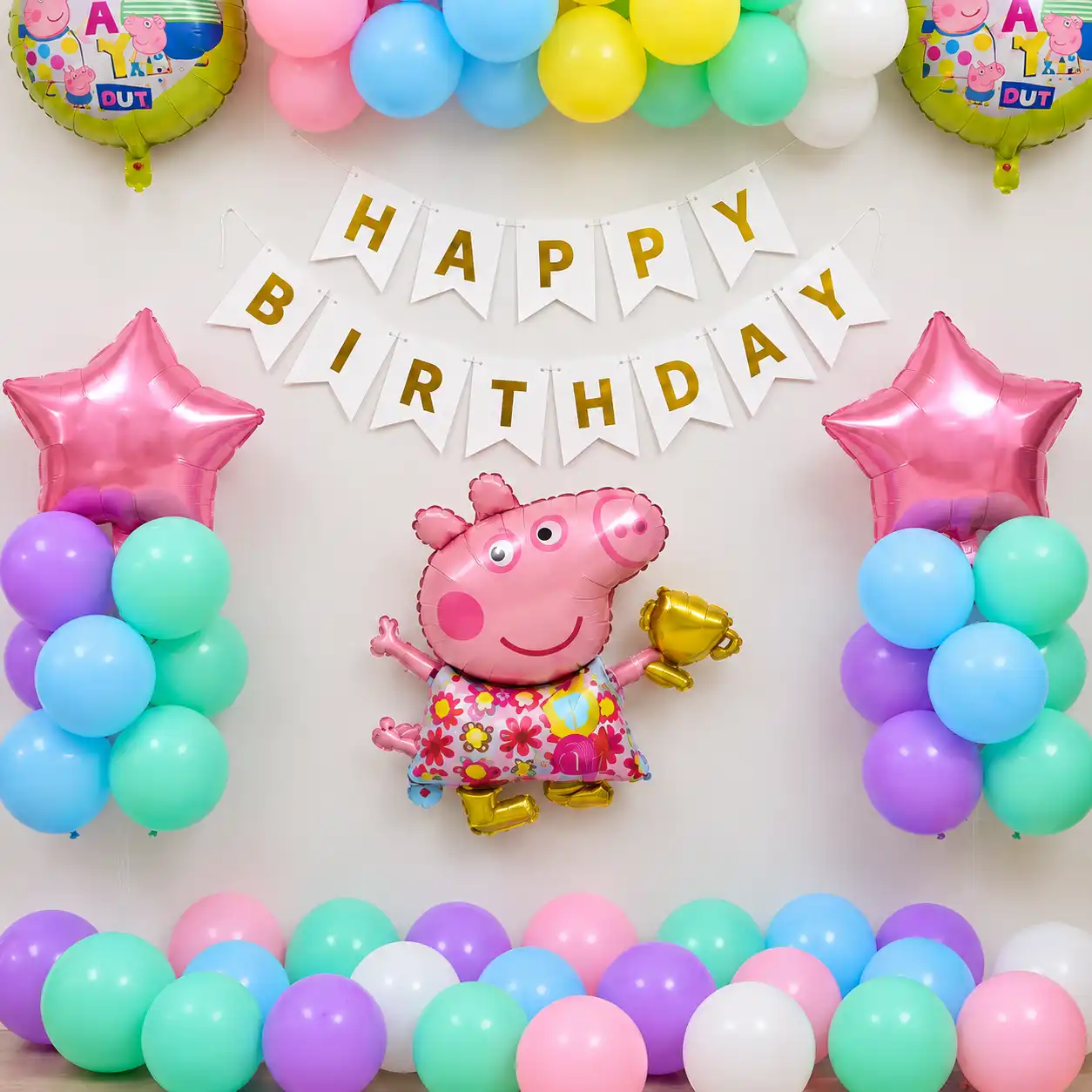 Chat gpt sep am — Peppa Pig Theme Birthday Decoration