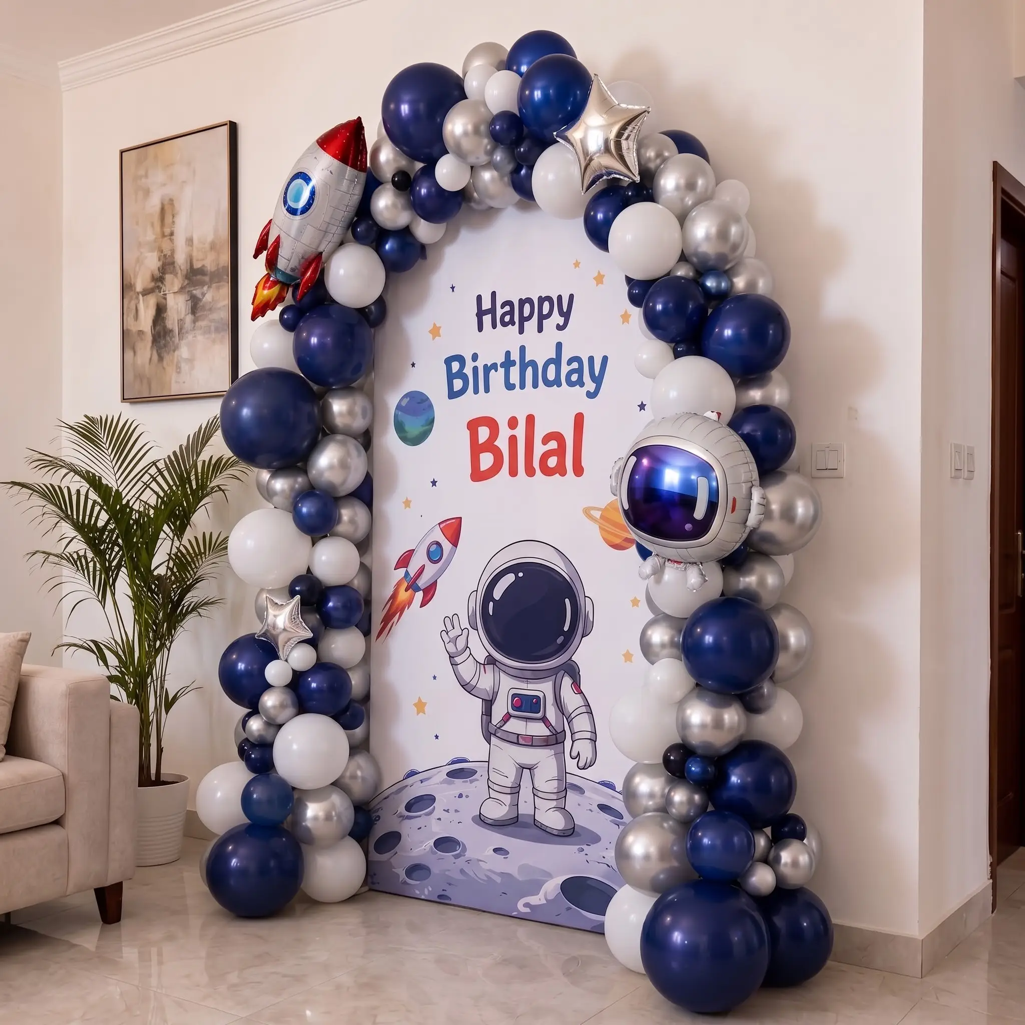 Space Theme Kids Backdrop Decoration in Dubai