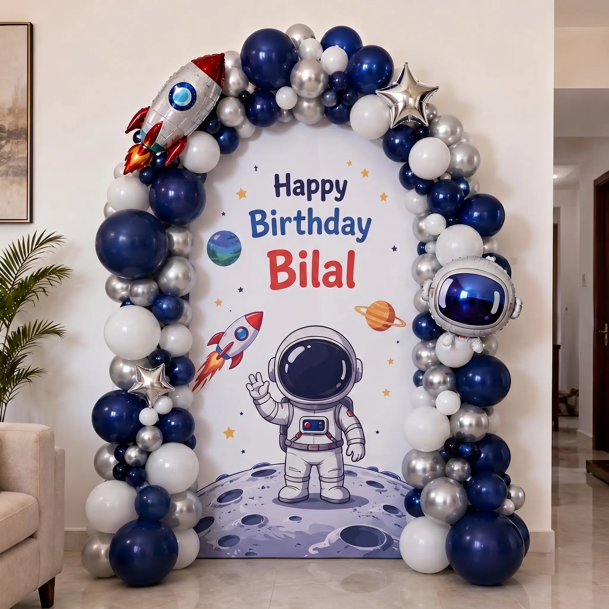 Space Theme Kids Backdrop Decoration in Dubai