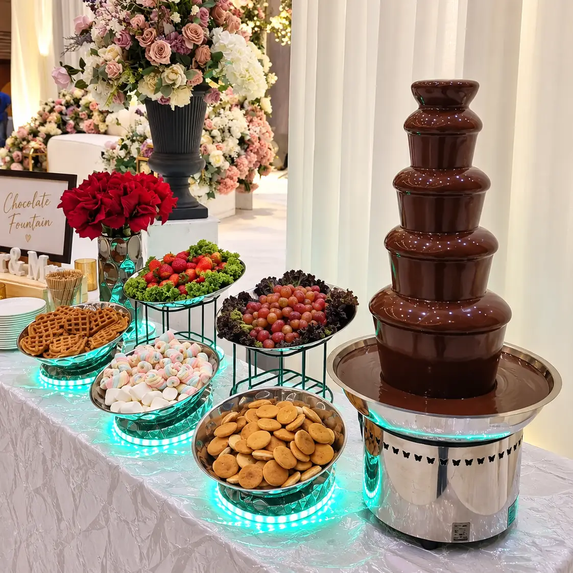 Kids Birthday Party Chocolate Fountain Setup